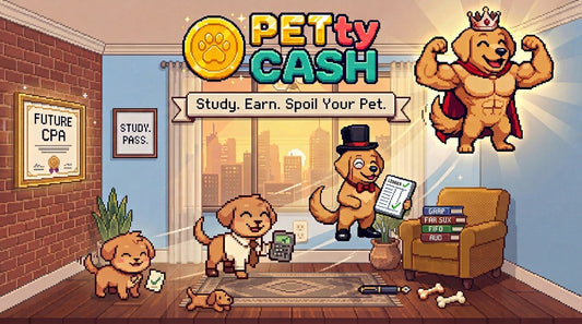 Meet PETty Cash - Free Virtual Pet CPA Study Game